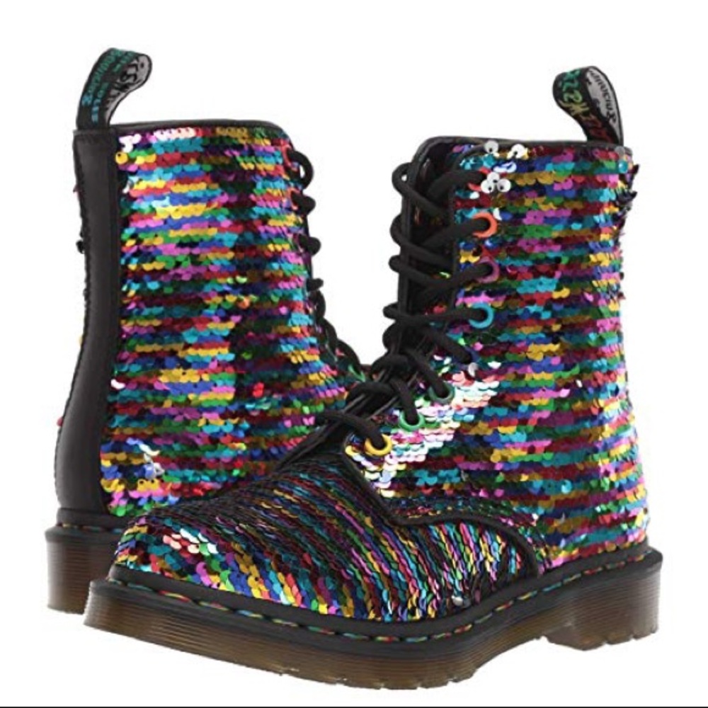 ๐ฅ Dr MartensPascal Sequin Rainbow Sequin - Picture 2 of 16